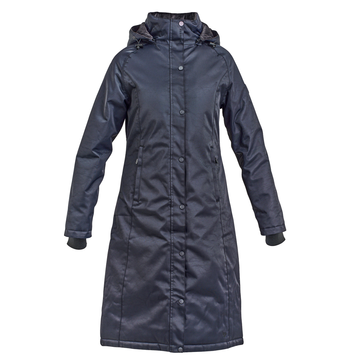 Shires Aubrion Ladies Halcyon Long Waterproof Coat #colour_charcoal