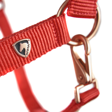 Shires ARMA Comfy Fleece Headcollar & Rope #colour_coral