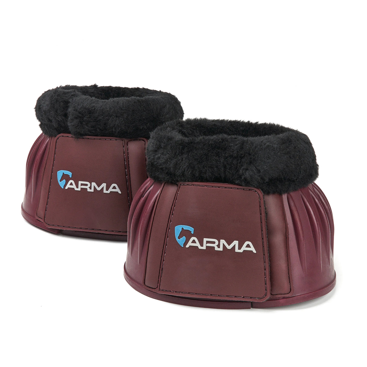 Shires ARMA Fleece Topped Over Reach Boots #colour_black-cherry