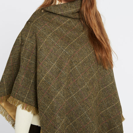 Dubarry Womens Hazelwood Tweed Poncho #colour_thistle