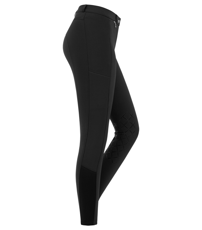 E.L.T Micro Ladies Knee Silicone Riding Breeches #colour_black