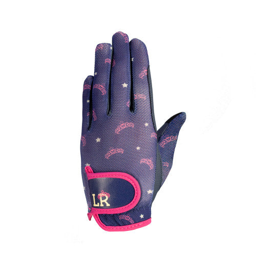 Sabina Children's Mesh Riding Gloves by Little Rider #colour_navy-pink