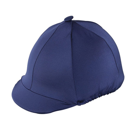 Hy Equestrian Lycra Hat Cover with Peak Pocket #colour_navy