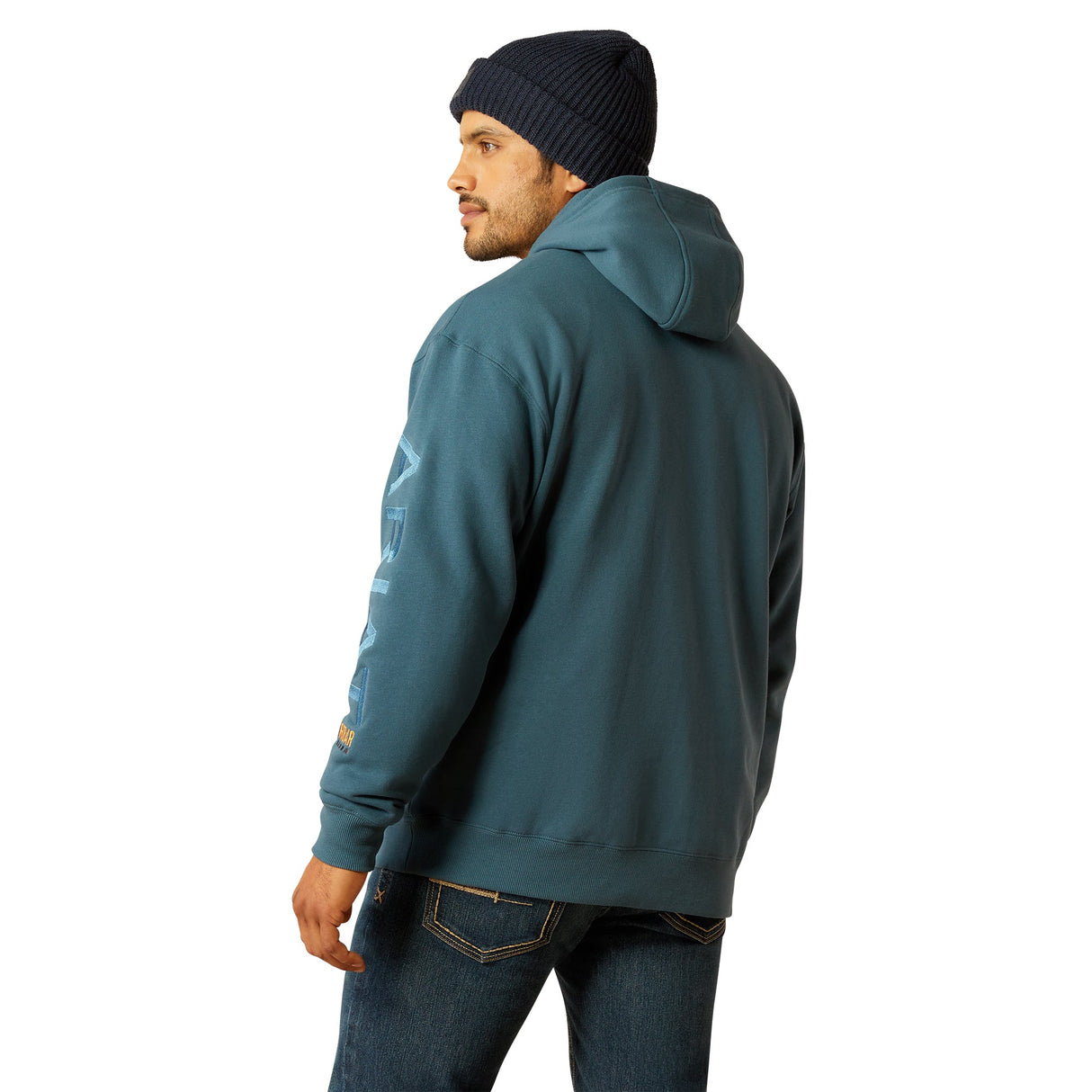 Ariat Men's Rebar Graphic Hoodie - Stargazer/Larkspur #colour_blue