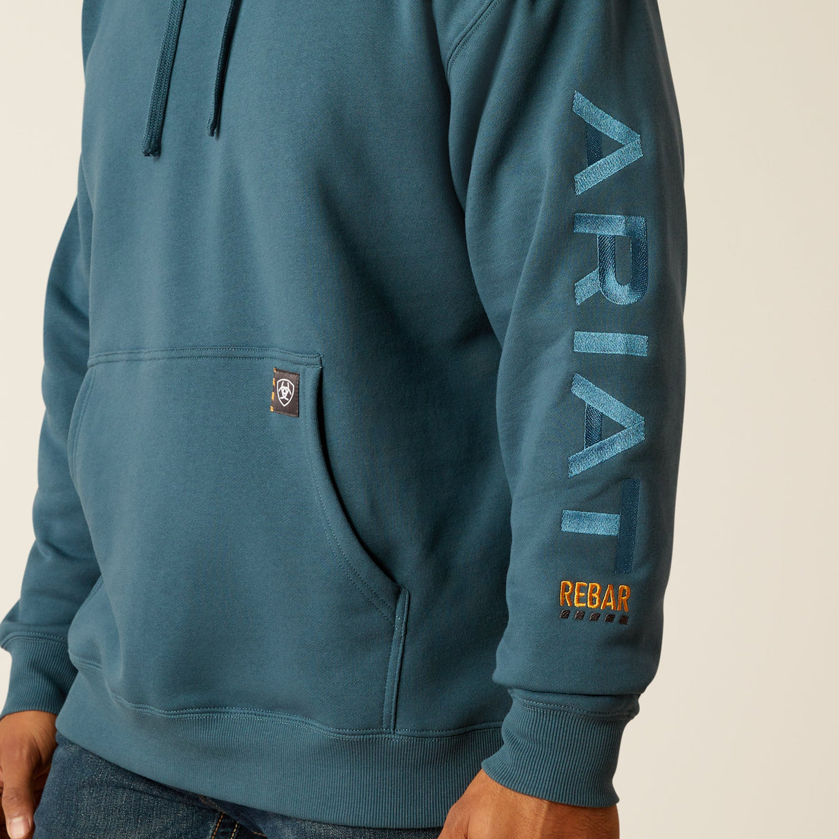 Ariat Men's Rebar Graphic Hoodie - Stargazer/Larkspur #colour_blue