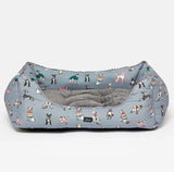 Joules Rainbow Dogs Box Bed #colour_grey-dog-print