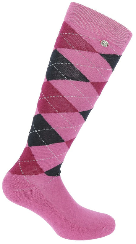 Equitheme Argyle Socks #colour_pink-red