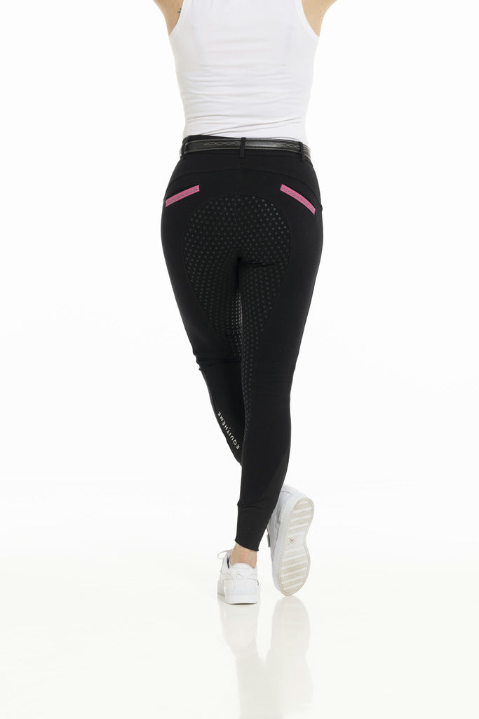 Equitheme Kylie Ladies Silicone Full Seat Breeches #colour_black