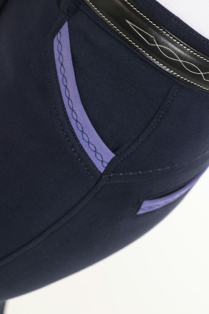 Equitheme Kylie Ladies Silicone Full Seat Breeches #colour_navy