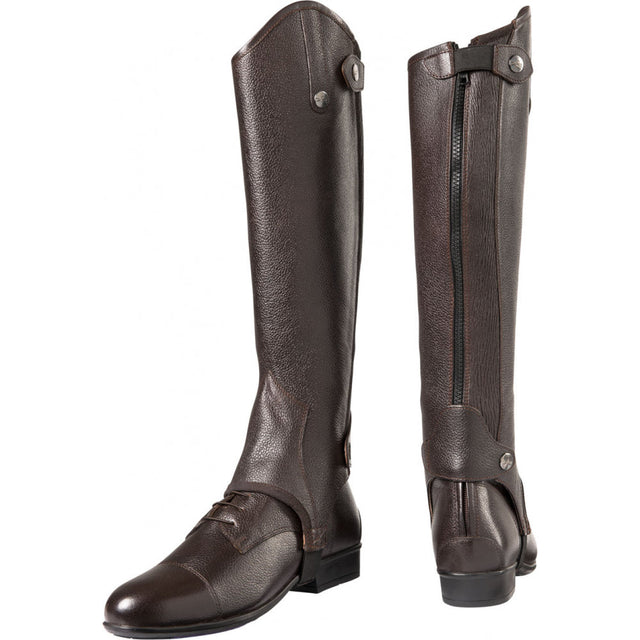 Equitheme Primera Grained Leather Half-Chaps #colour_brown