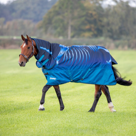 Shires Tempest Original Lite Turnout Combi Rug #colour_blue-skeleton