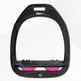 Flex-On Green Composite Inclined Ultra Grip Stirrups - Black/Black/Pink #colour_black-black-pink