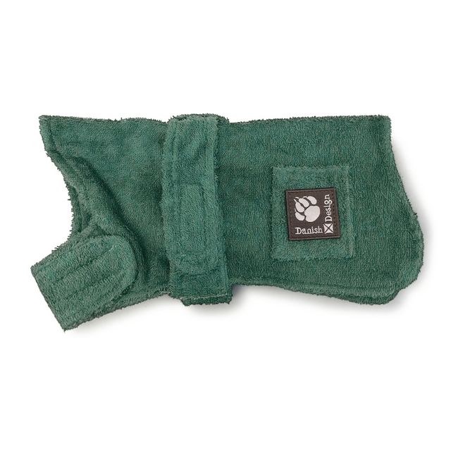 Danish Design Dog Robe Towelling #colour_green