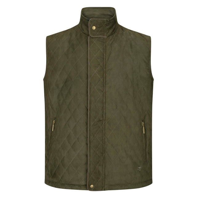 Hoggs of Fife Denholm Men's Quilted Gilet #colour_loden