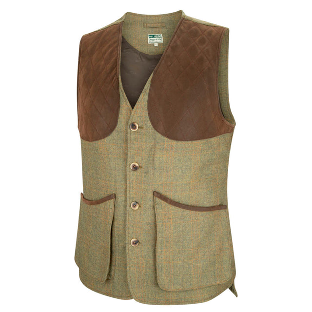 Hoggs of Fife Kinloch Men's Technical Tweed Field Waistcoat #colour_autumn-bracken