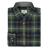 Hoggs of Fife Pitmedden Men's Flannel Check Shirt #colour_green-check