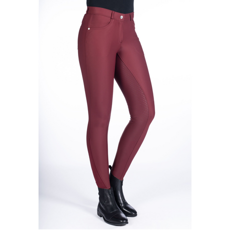 HKM Luna Riding Breeches #colour_wine-red