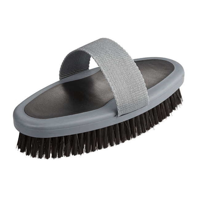 Bitz Two Tone Rubber Grip Body Brush #colour_black-grey