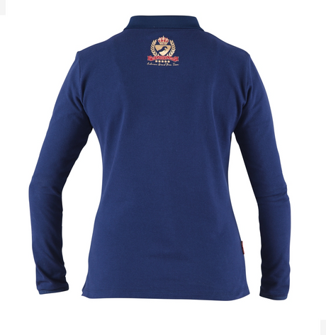 Shires Aubrion Ladies Team Long Sleeve Polo #colour_navy-blue