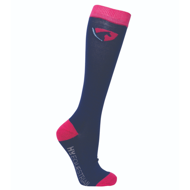 Hy Equestrian DynaForce Socks - Pack of 3 #colour_raspberry-navy