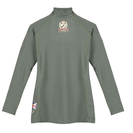 Shires Aubrion Team Long Sleeve Girls Base Layer #colour_khaki