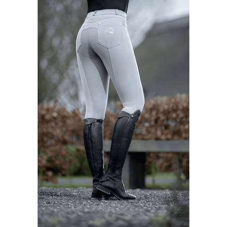 HKM 5 Pockets Style Silicone Full Seat Riding Breeches #colour_grey