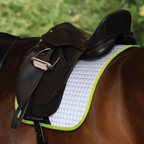 Weatherbeeta Reflective Prime Dressage Saddle Pad #colour_silver-yellow